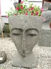 Product image 1 of the product “Abstract head hollowed out for plant, 80 cm height natural stone (Basanit), ”
