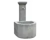 Product image 1 of the product “Wall fountain model „Genoa“, 120 cm height, natural stone (Basanite), stonemasonry, without pump, pipes, faucet, drilling ”