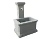 Product image 1 of the product “Wall fountain model „Bozen“,  120 cm height, natural stone (Basanite), stonemasonry, without pump, pipes, faucet, drilling ”