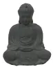 Product image 1 of the product “Sitting buddha, Japanese, Form stone, carved, handcrafted& coloured grey ”