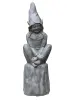 Product image 1 of the product “Sitting goblin on base, cast stone - antique finish ”