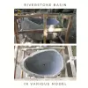 Product image 1 of the product “Basin from Riverstone, Natural surface, polished inside. Dia approx 76-80. Height 56-60 ”