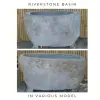 Product image 1 of the product “Riverstone basin, natural surface, polished inside. Dia approx 91-100. Height 61-70 ”