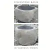 Product image 1 of the product “Riverstone basin, natural surface, polished inside. Dia approx 121-130cm Height 71-80cm ”