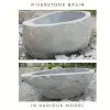 Product image 1 of the product “Riverstone basin, natural surface, polished inside. Dia approx 131-140cm Height 71-80cm ”