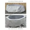Product image 1 of the product “Riverstone basin, natural surface, polished inside. Dia approx 141-150cm Height 61-70cm ”