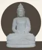 Product image 1 of the product “Seated Buddha made of Riverstone in Dhyana position - gesture of meditation, H.102,5 cm, natural. ”