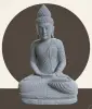 Product image 1 of the product “Seated Buddha made of Riverstone in Dhyana position - gesture of meditation, H.102 cm, natural. ”