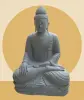 Product image 1 of the product “Seated Buddha made of Riverstone in Bhumisparsha - gesture of touching the earth. 122,5 cm height. ”