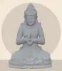 Product image 1 of the product “Seated Dewi Sri, position chakra turning the wheel, 79,5 cm high riverstone grey, modell with sativa ”