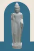 Product image 1 of the product “Standing Buddha with floral carving, Abudaya position. 40 x 28 x 152cm. Natural stone (river stone), stonemasonry ”