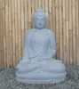 Product image 1 of the product “Seated Buddha made of Riverstone in Bhumisparsha - gesture of touching the earth. 89cm height. ”
