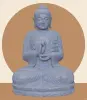 Product image 1 of the product “Seated Buddha, position Dharmachakra, 66 x 51 x 95 cm, riverstone grey ”
