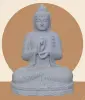 Product image 1 of the product “Seated Buddha, position Dharmachakra, 71 x 56 x 100 cm, riverstone grey ”