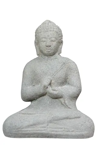 Product image of the product “Seated Buddha, India, 13cm high, cast lava stone, antique finish ”