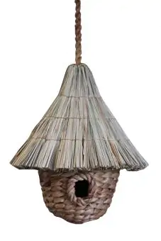 Product image of the product “Birdhouse, waterhyazinth straw, coconut rope, L, house dimension 30 x 30 x 42 cm ”