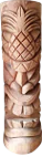 Product image of the product “Tiki statue Polynesia style. From coconut palm. Model 23 open mouth and pineapple motive. sizes 50cm and 100cm, Natural finish ”
