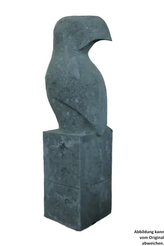 Product image of the product “Abstract cockatoo on pedestal, 120cm height, natural stone (basanite) ”