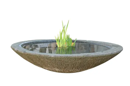 Product image of the product “Bowl model „Lotus“, bossed outer surface, 75x75x16 cm  Natural stone (Basanit), ”