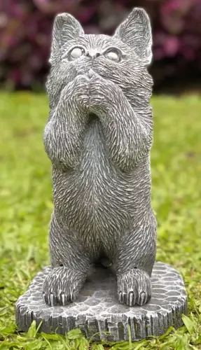 Product image of the product “Sammy - Standing kitten on a pedestal, 27cm H | cast stone ”
