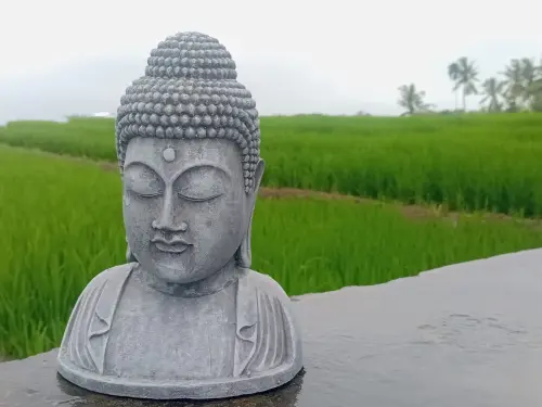 Product image of the product “Arjun - Plaque Buddha Head, 21.5cm Height | cast stone ”