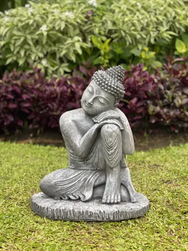 Product image of the product “Hema - Buddha relax - left knee is up, 45 cm H | cast stone ”
