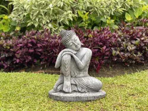 Product image of the product “Vivit - Buddha relax - right knee is up, 44 cm H | cast stone ”