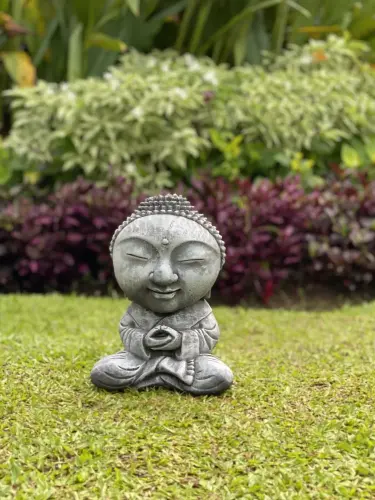 Product image of the product “Nima - Sitting monk with big head, 22 cm H | cast stone ”