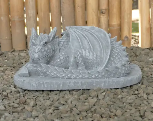 Product image of the product “Jaro - Lying Dragon on a base, 30 cm L | cast stone ”
