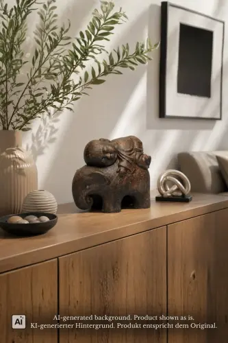 Product image of the product “Reclining monk on elephant about 64 cm Height, Made of Fibre Cement ”