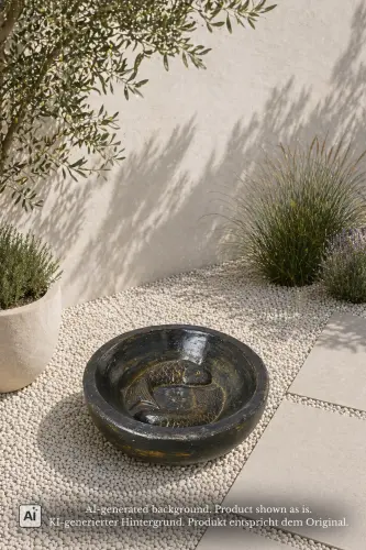 Product image of the product “Bowl 2 fish, 36cm Ø | GRC (Glassfibre Reinforced Concrete), Copper Finish ”