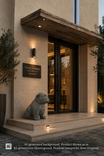 Product image of the product “Seated giant Bulldog, 115cm height.  Made from fibre cement ”