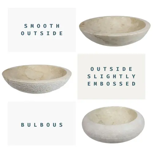 Product image of the product “Bowl polished inside, white marble, in the sizes from 40 to 45cm, in the different models ”