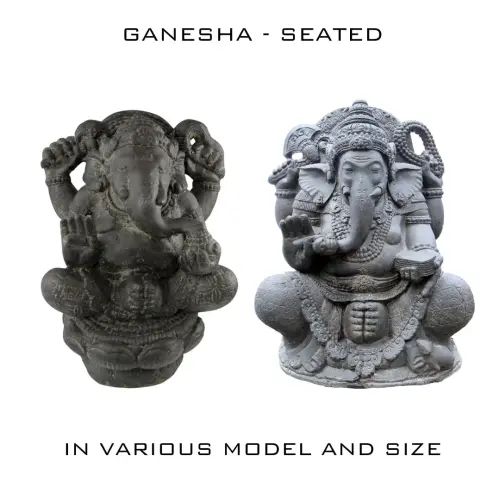 Product image of the product “Ganesh, seated, in the sizes from 40cm to 135cm, Antique finish ”