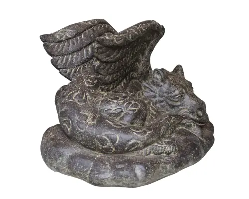 Product image of the product “Lying Dragon on stone, ca. 50 cm L antique finish, pressed stone ”