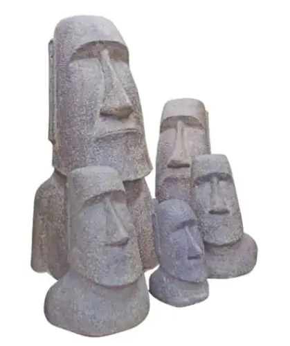 Product image of the product “Moai Head, cast stone, handcrafted & coloured, in the sizes from 15cm to 300cm, Antique finish ”