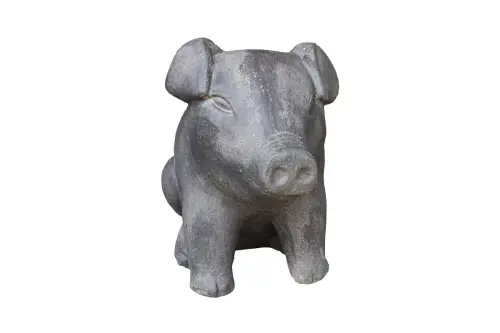 Product image of the product “Sitting pig, cast stone, in the sizes from 20cm to 40cm, Antique finish ”