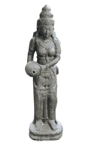 Product image of the product “Standing Dewi Sri as a water feature, in the sizes from 123cm to 175cm, Antique finish ”