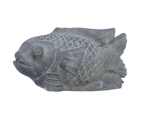 Product image of the product “Fish on base as water feature, 45 cm L | Cast stone, handcrafted & coloured ”