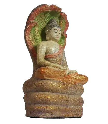 Product image of the product “Sitting Buddha with snake, 26 cm, handpainted ”