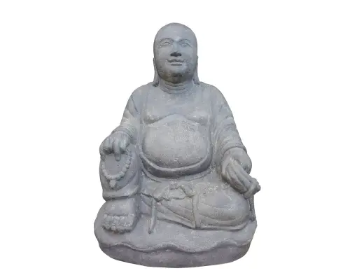 Product image of the product “Chinese Buddha, sitting, approx. 70cm high, cast stone, hollow, handcrafted & coloured ”