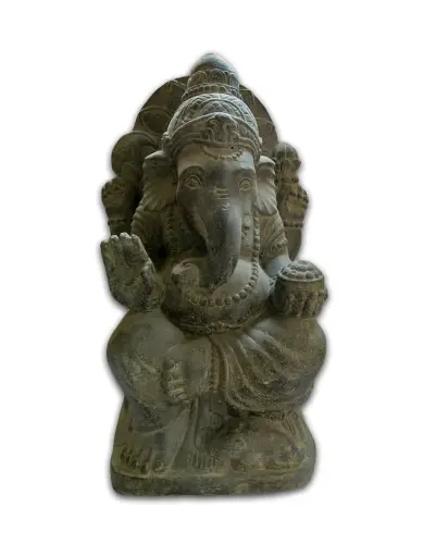 Product image of the product “Seated Ganesha indian Style with turban. 60cm height, cast stone ”