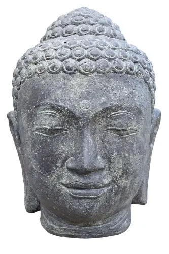 Product image of the product “Buddha head as a water featur, Casted Stone, in the sizes from 30cm to 150cm, Antique finish ”