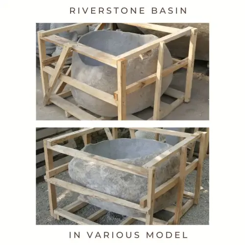 Product image of the product “Basin from Riverstone, Natural surface, polished inside. Dia approx 76-80. Height 51-55 ”