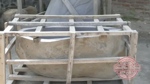 Product image of the product “Riverstone basin, natural surface, polished inside. Dia approx 101-110. Height 41-50 ”