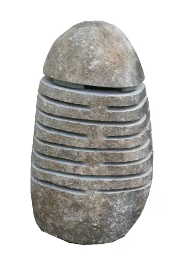 Product image of the product “Garden lantern, 2-piece, slotted, with cover, natural stone (Riverstone), in the sizes from 15 to 85cm ”