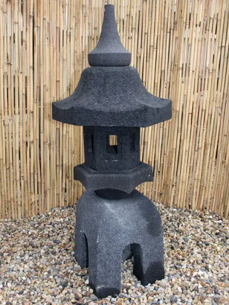 Product image 1 of the product “Japanese stone lantern lava stone, multi piece, approx. 85cm height ”