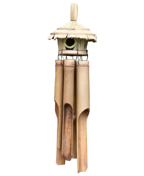 Product image 1 of the product “Bambuswindspiel mit rundem Strohhaus ”