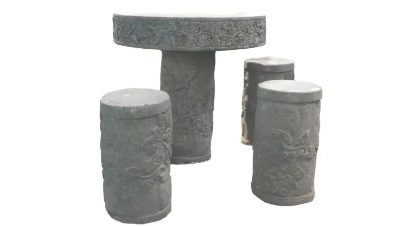 Product image 1 of the product “Garden set, 4xstone stool with table 70cm D ”
