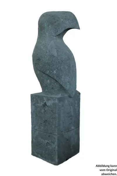 Product image 1 of the product “Abstract cockatoo on pedestal, 120cm height, natural stone (basanite) ”